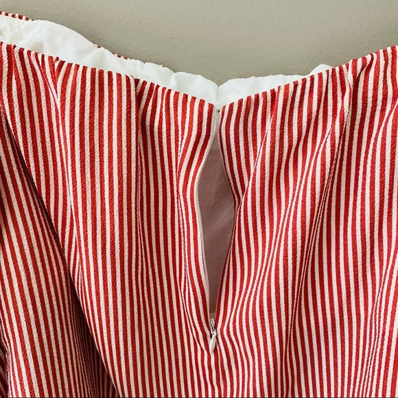 Good Luck Gem Off The Shoulder Cropped Striped Blouse Red/White Sz Small - Picture 7 of 9
